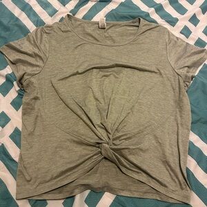 Yogalicious Light Green Knotted Active Tee